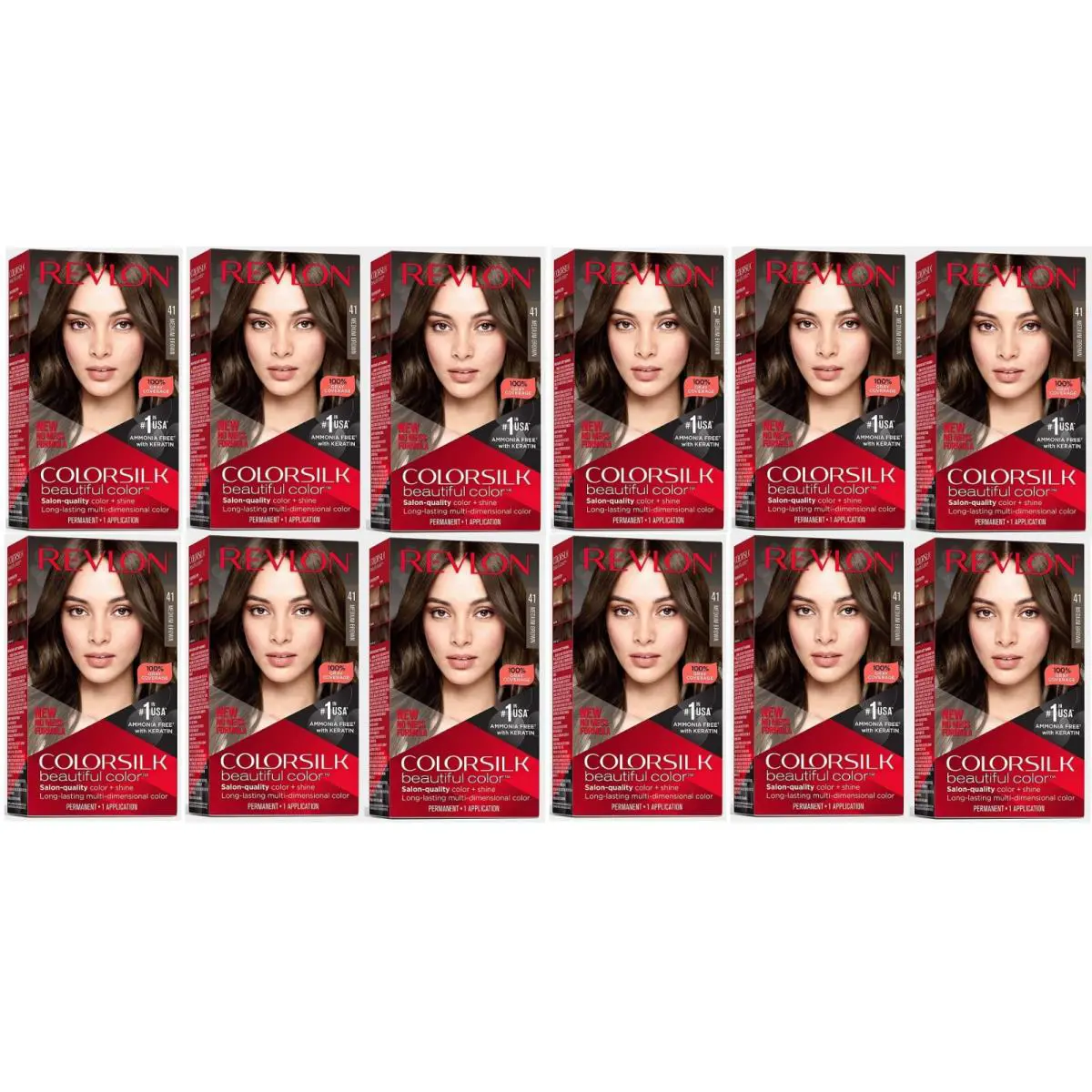 Revlon Color Silk with Bond Repair Complex 41 Medium Brown Pack of 12