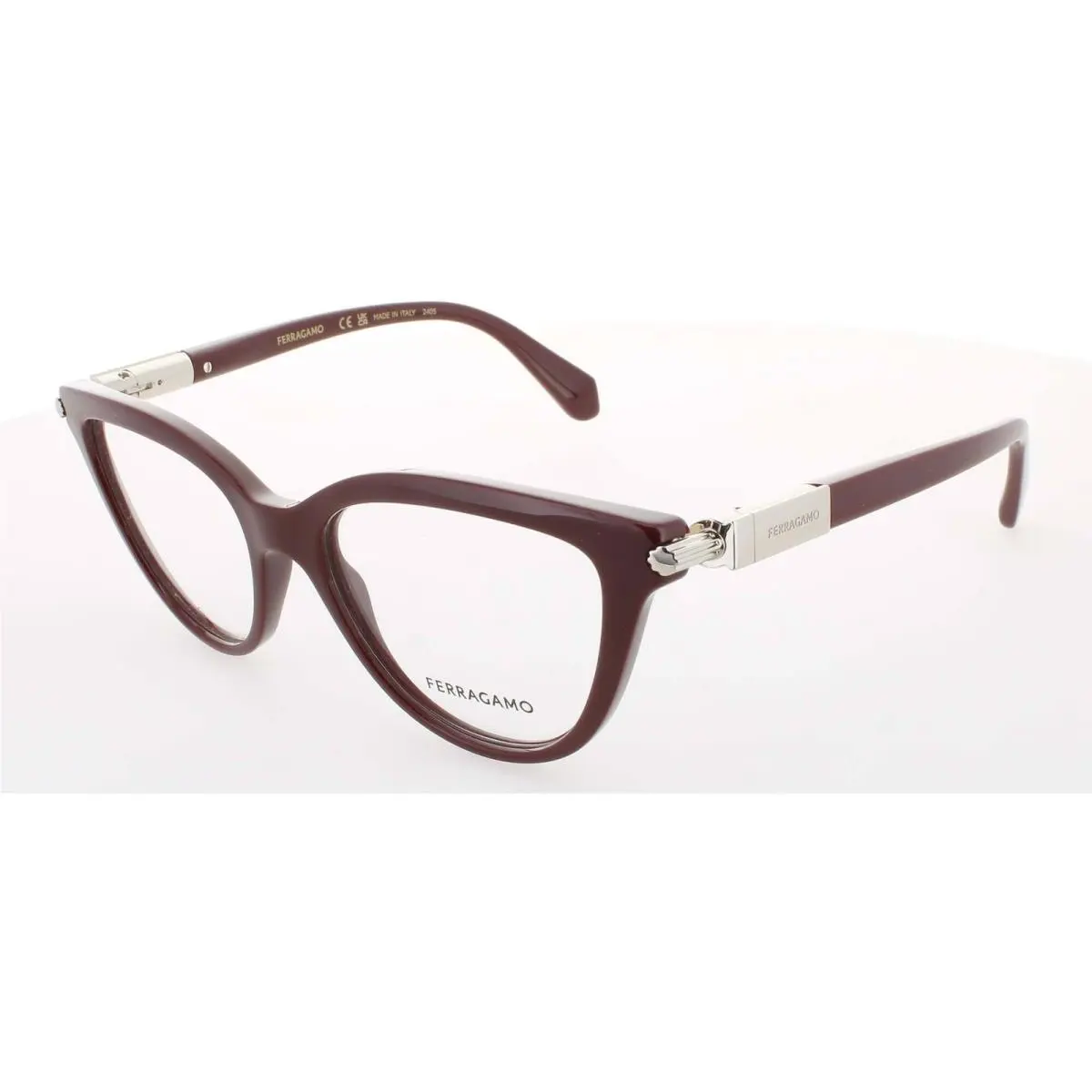 Salvatore Ferragamo Women`s Eyeglasses Burgundy Cat Eye Frame SF2974 601