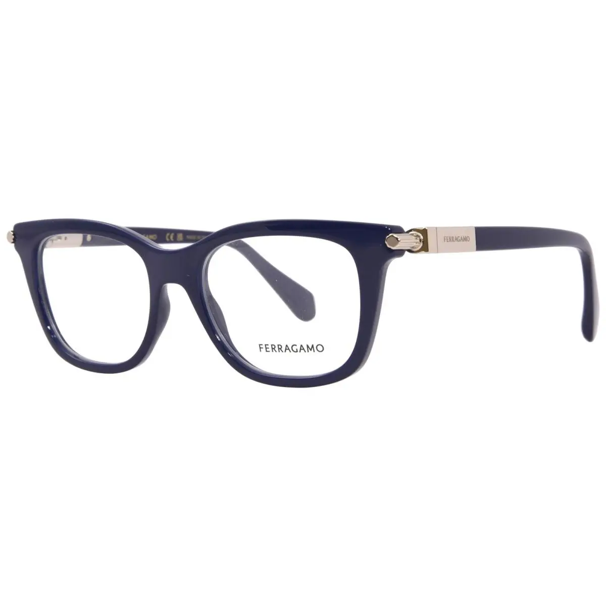 Salvatore Ferragamo SF2973 414 Eyeglasses Women`s Blue Navy/gold Full Rim 50mm