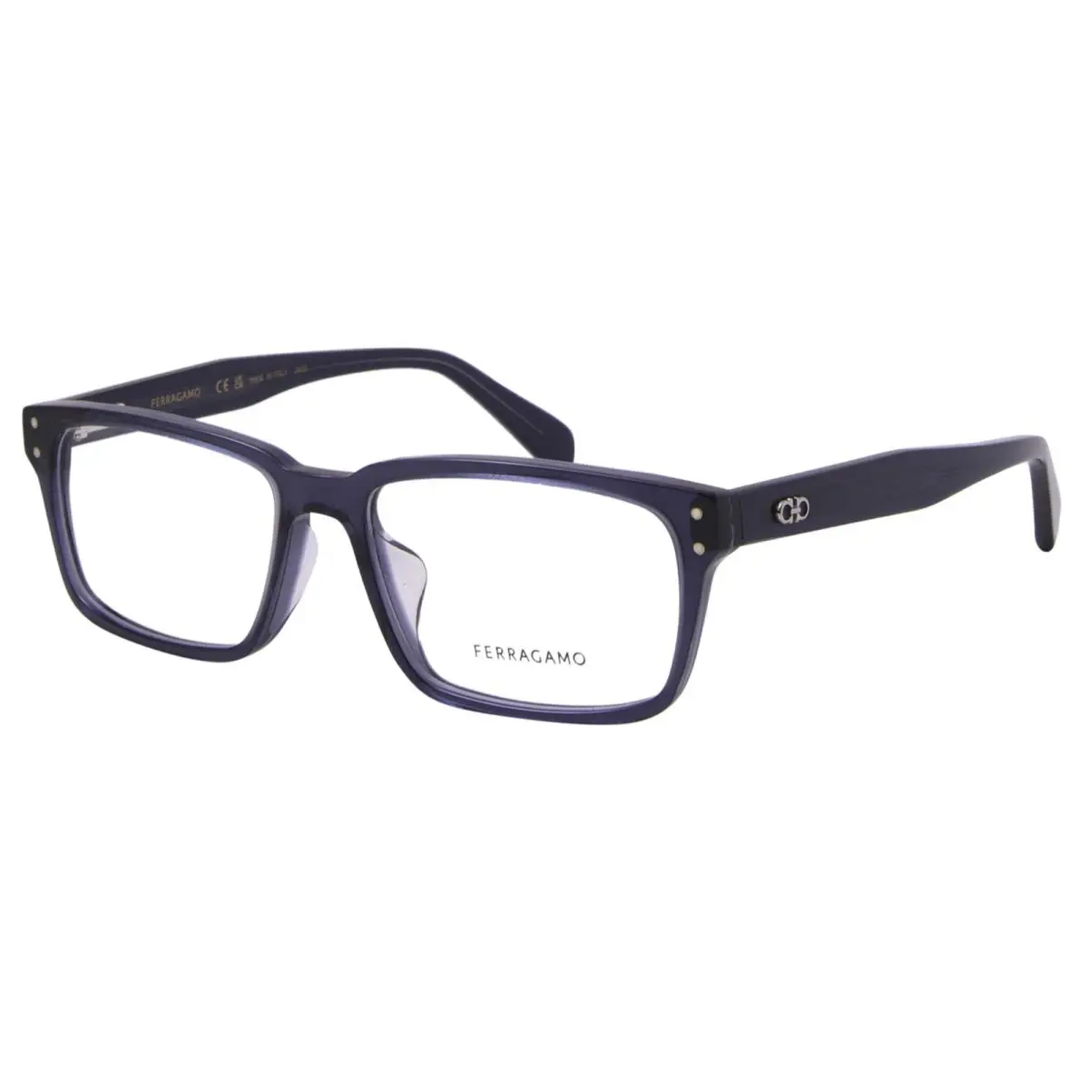 Salvatore Ferragamo SF3000LB 456 Eyeglasses Men`s Transparent Blue Full Rim 57mm