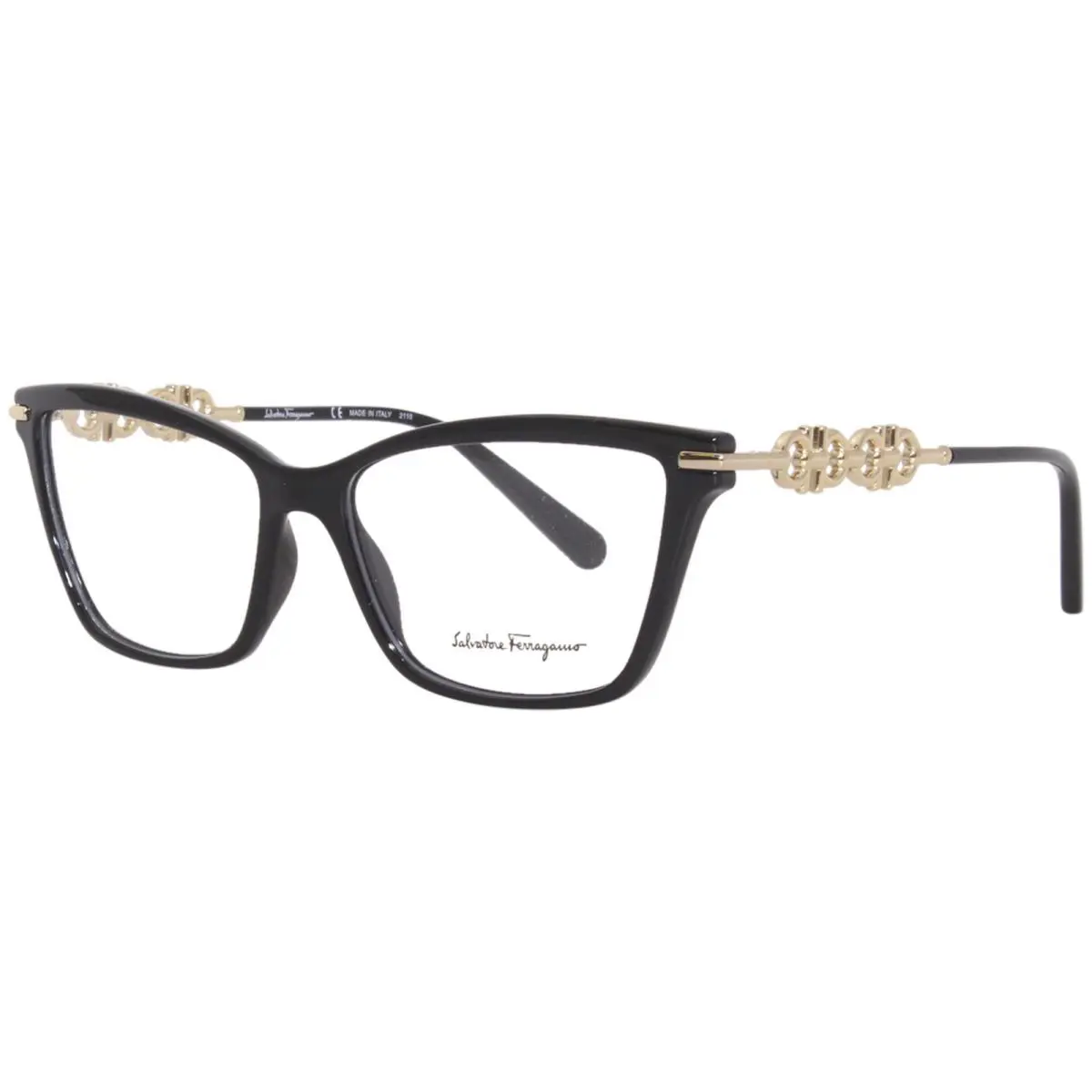 Salvatore Ferragamo SF2921 001 Eyeglasses Women`s Black Full Rim Cat Eye 55mm