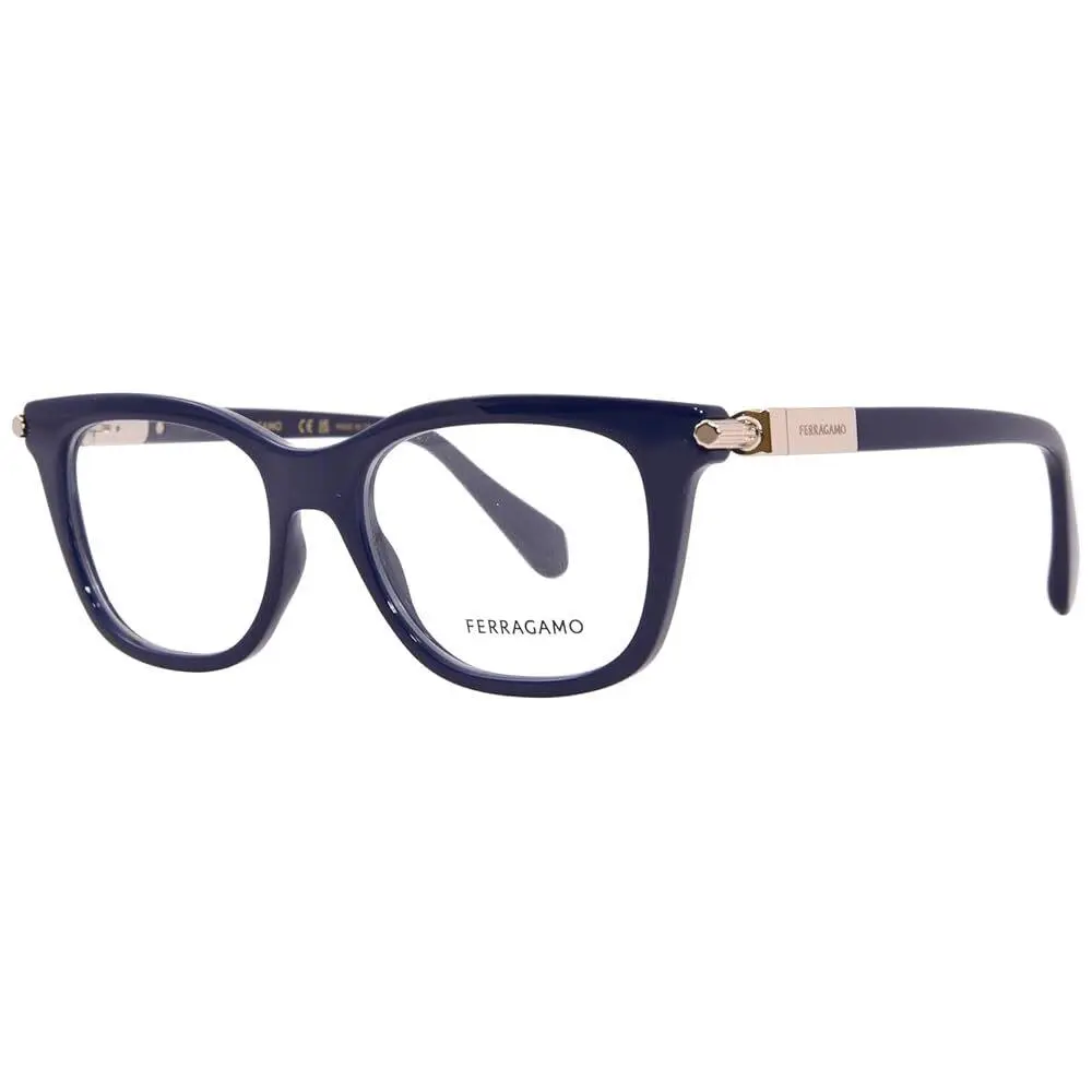 Salvatore Ferragamo Women`s Rectangular 50mm Eyeglasses Frames Navy SF2973-414