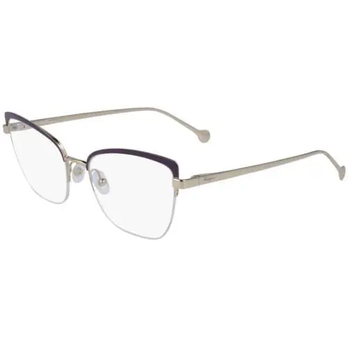 Salvatore Ferragamo SF 2182 736 Gold Violet Eyeglasses 53mm with SF Case