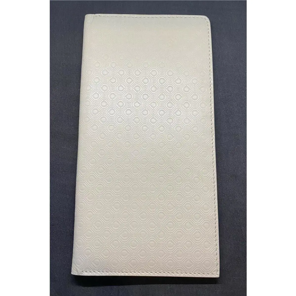 Ferragamo Gancini Debossed Large Bi-fold Check Wallet Organizer 9 Slot