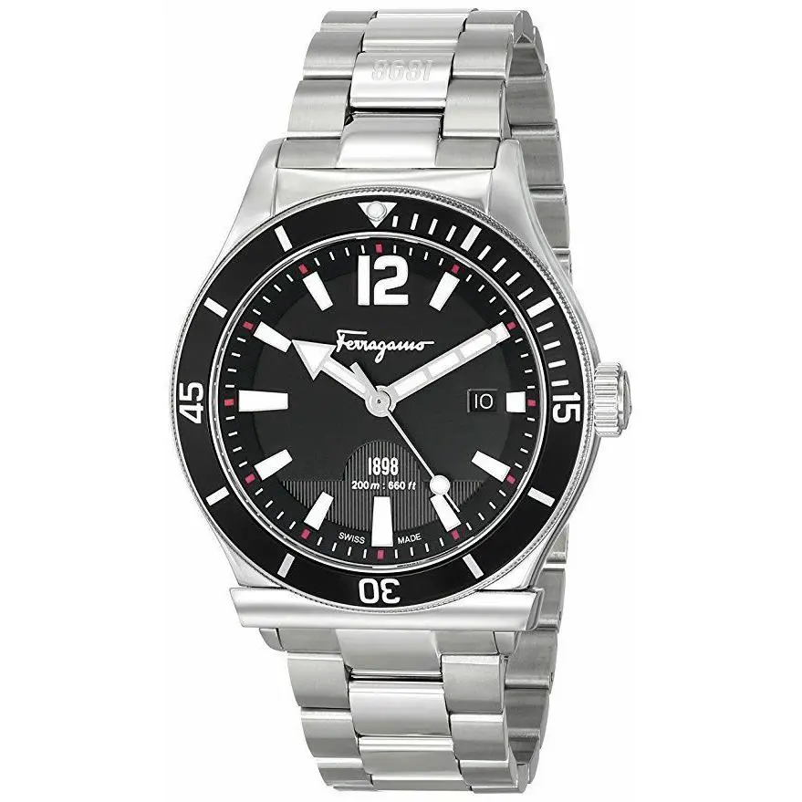 Salvatore Ferragamo Men`s Black 43mm Dial 200m Swiss Made Watch FF3130014