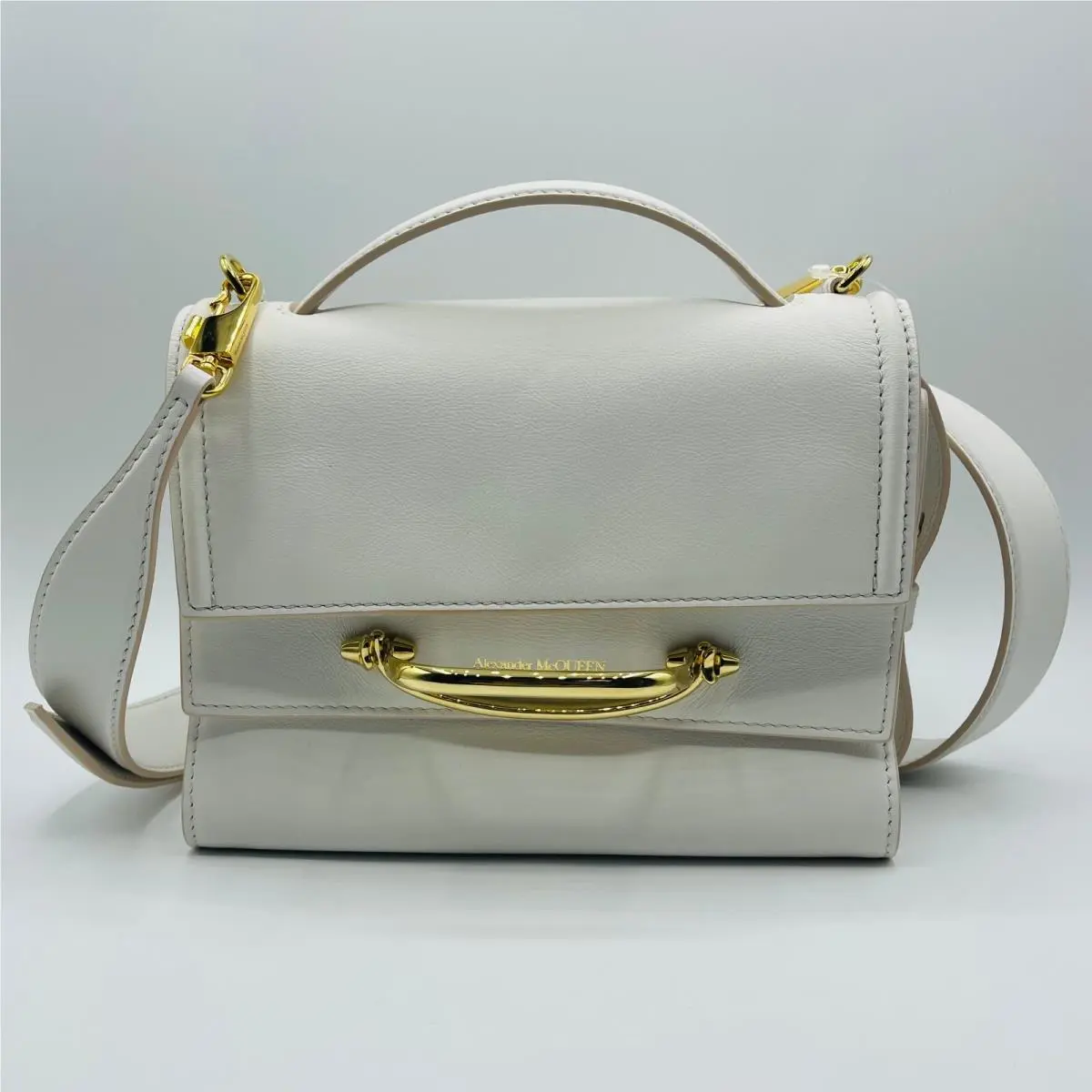 Alexander Mcqueen The Story Ivory Leather Cross-body Bag 619746 9006