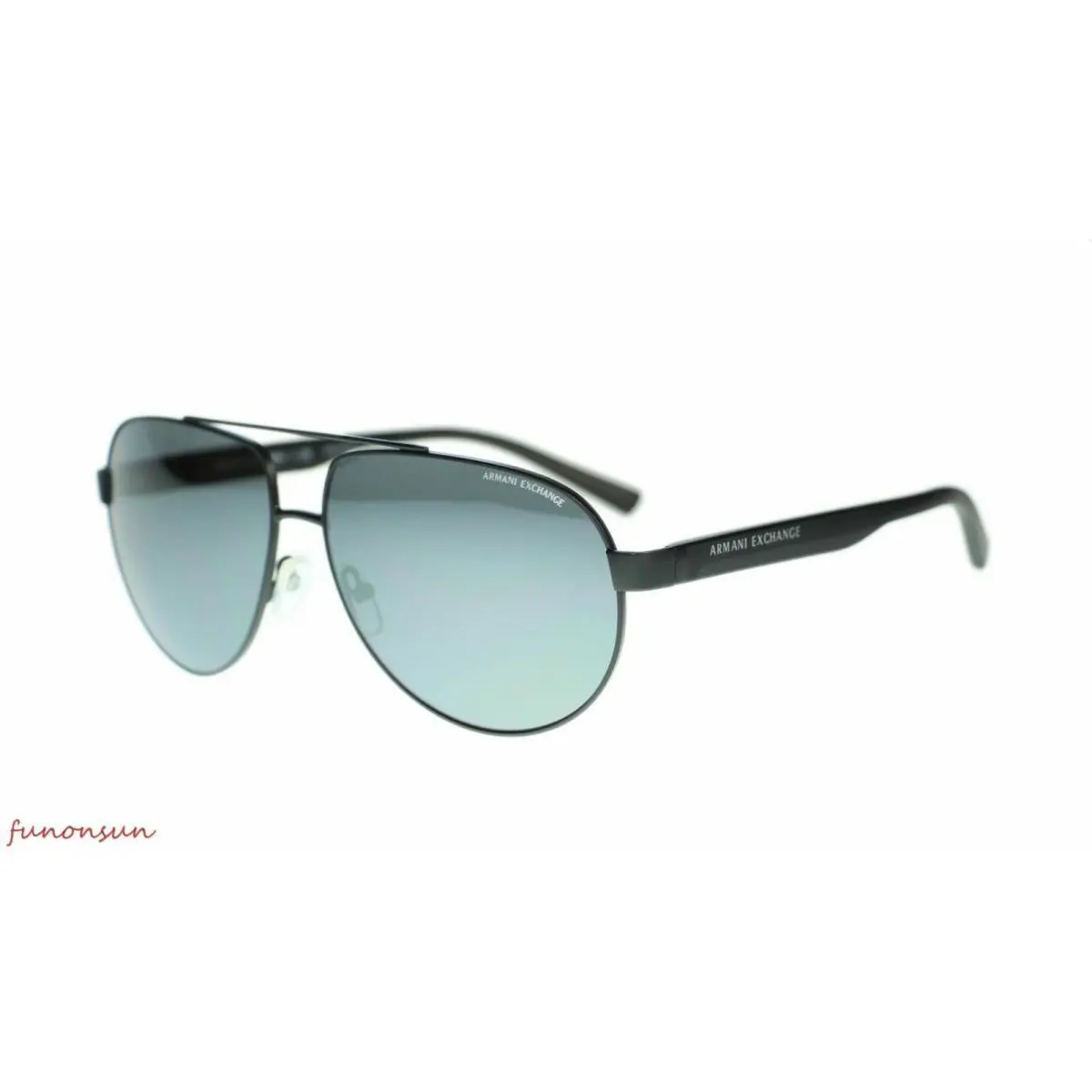 Men Aviator Sunglasses AX2022 Metal Frame 60mm 60006G Matte Black by Armani Exchange
