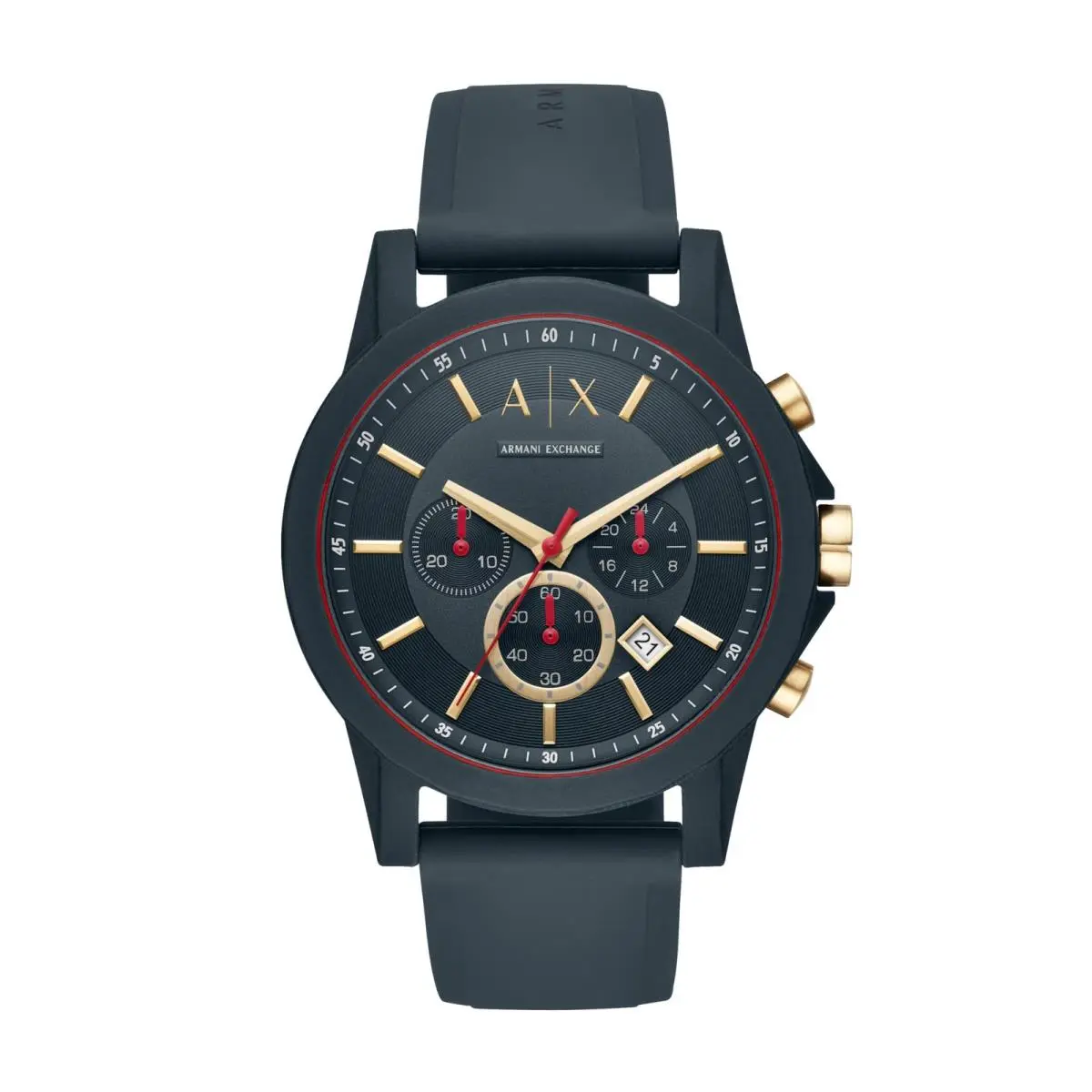 A X  Chronograph Blue Silicone Free Size Gold/blue by Armani Exchange