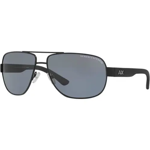 A X Armani Exchange Men`s AX2012S 606381 Satin Black Polarized Sunglasses