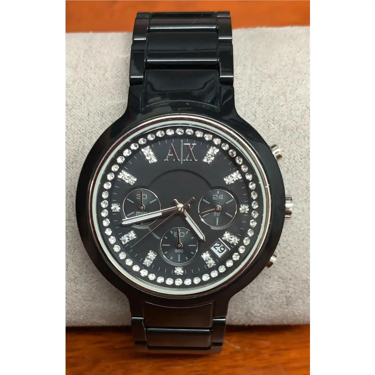 AX  Black Crystal Ladies Active Watch AX5141 by Armani Exchange