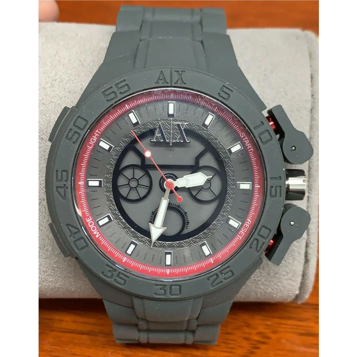 Armani Exchange Analog-digital Grey Silicone Mens Watch AX1196