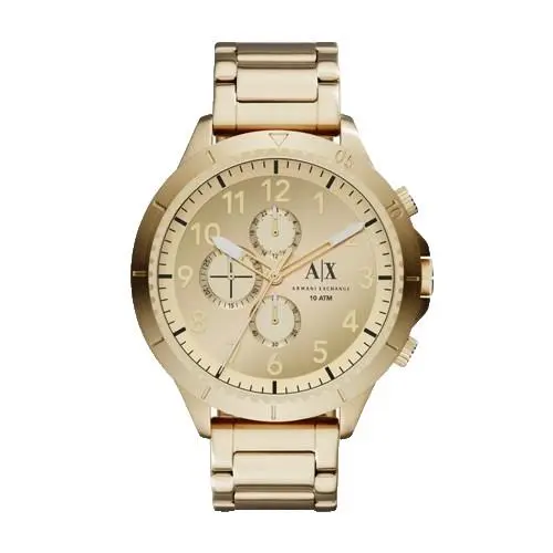 Armani Exchange Romulous Chronograph AX1752 Gold Dial Bracelet 50MM Mens Watch