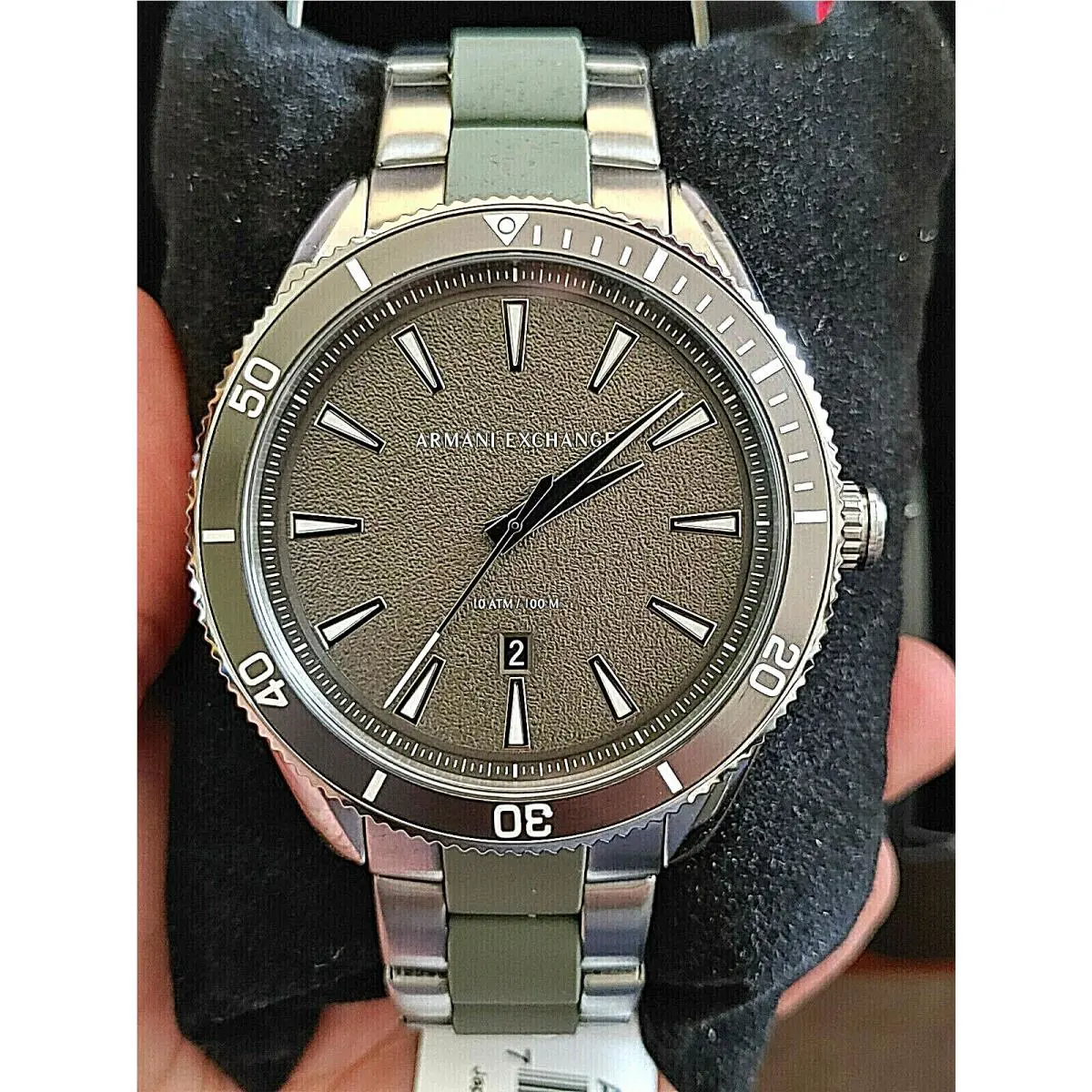 Armani Exchange Three Hand Date Two Tone Stainless Steel Watch AX1833