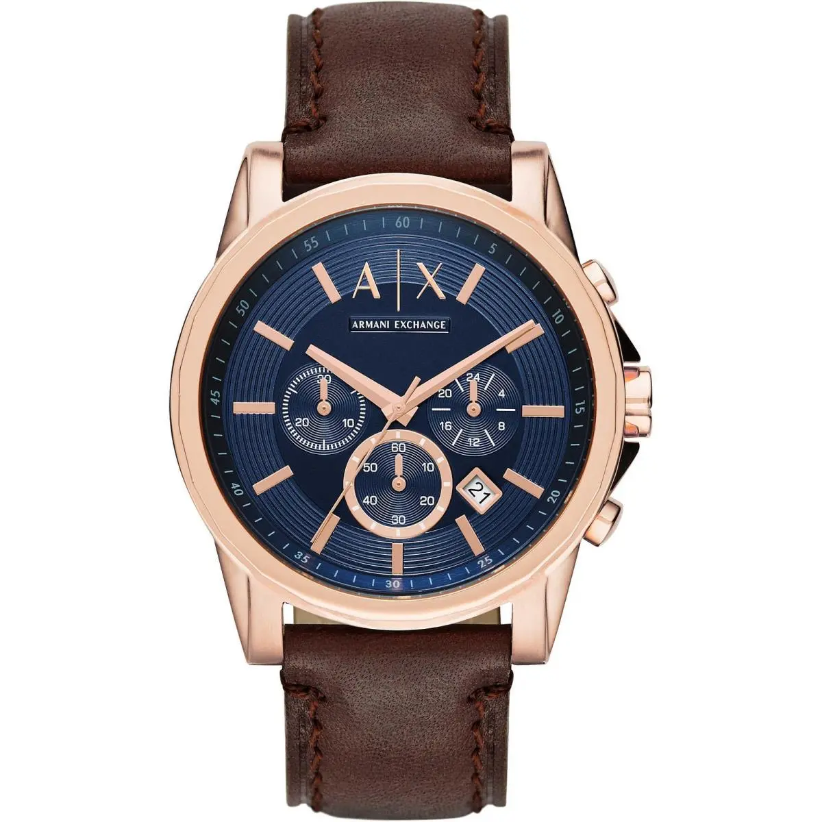 A X Armani Exchange Men`s Chronograph Brown Leather Watch Model: AX2508