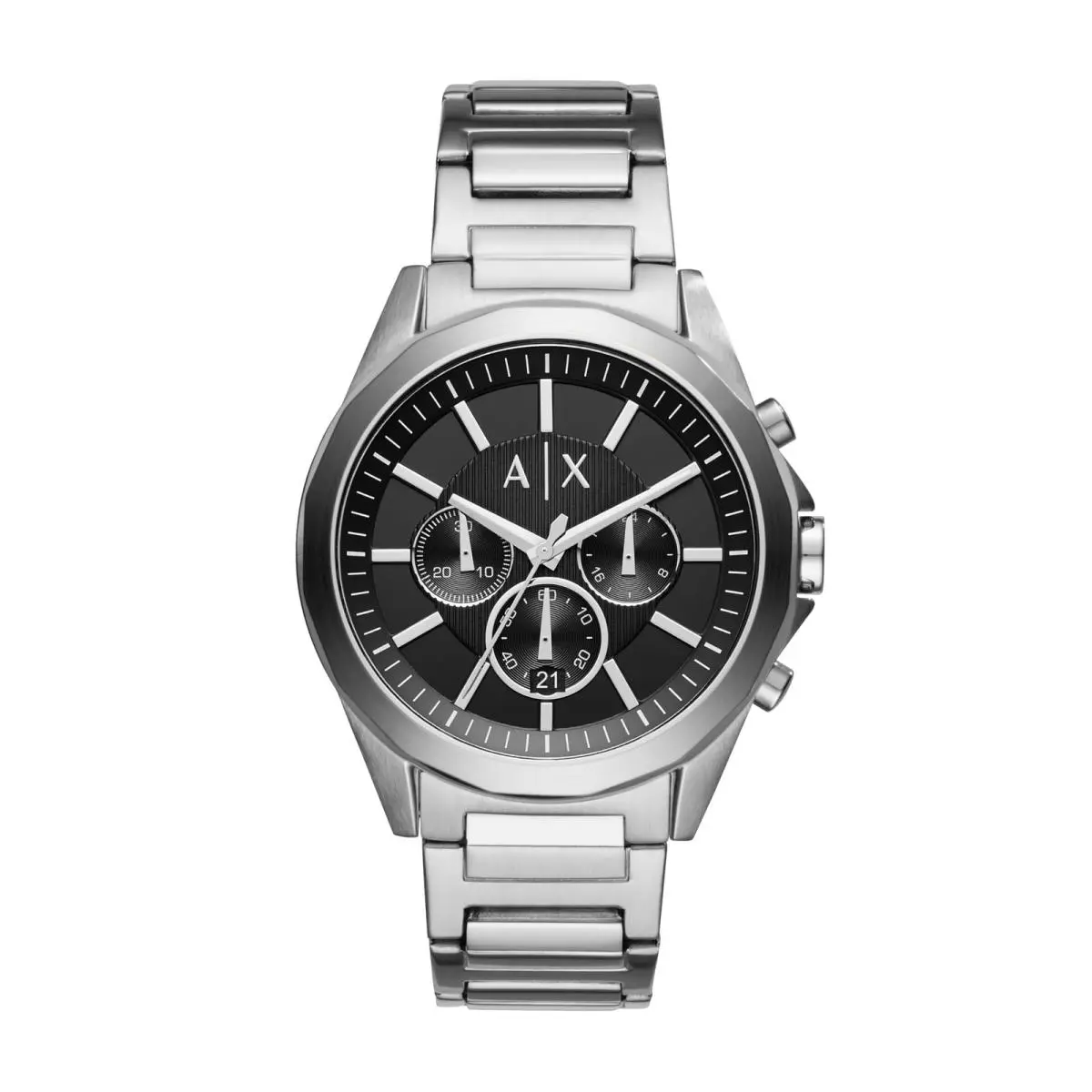 A X  Men`s Watch Chronograph Silver/black 44MM by Armani Exchange