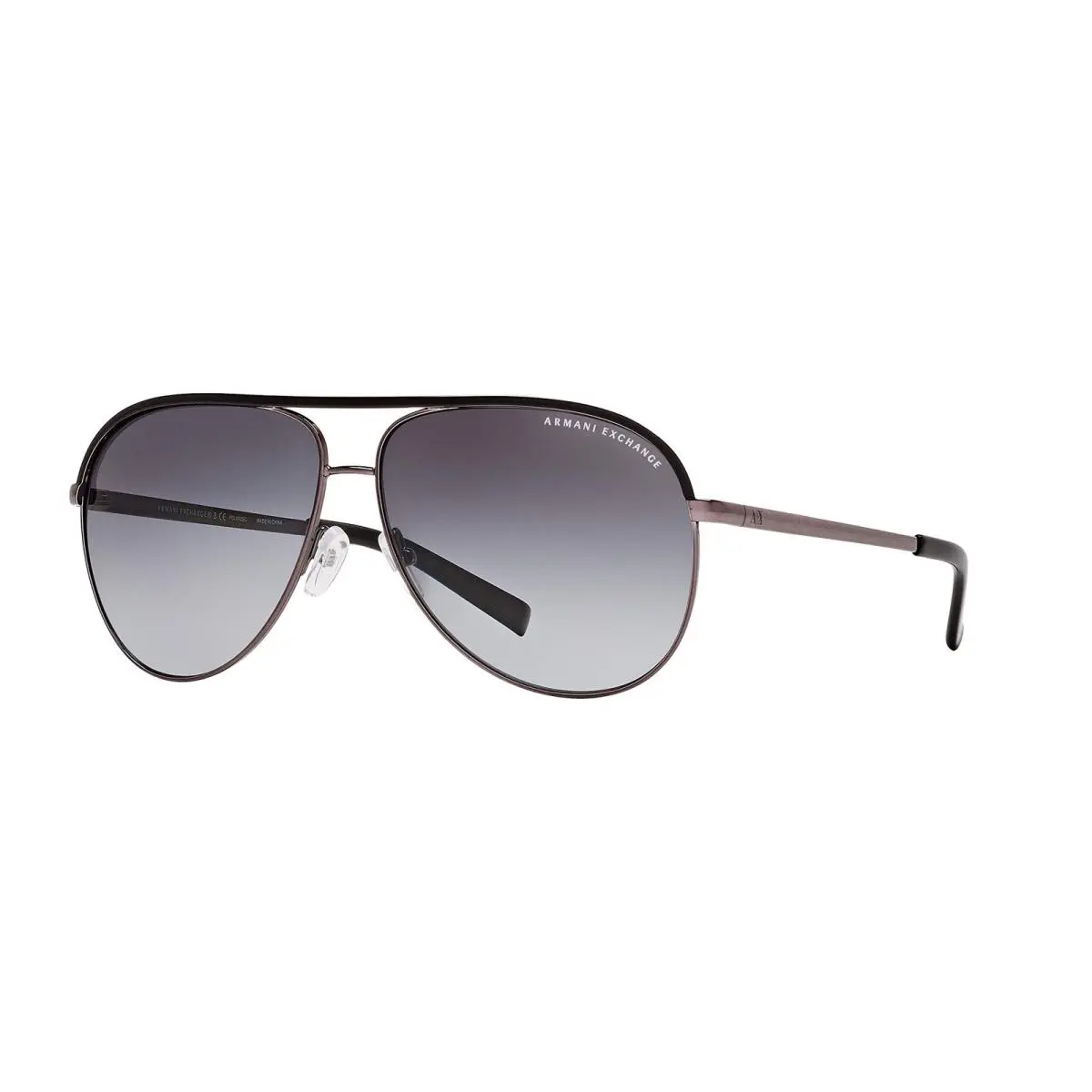 Armani Exchange Unisex Sunglasses Shiny Gunmetal Black Frame Gradient