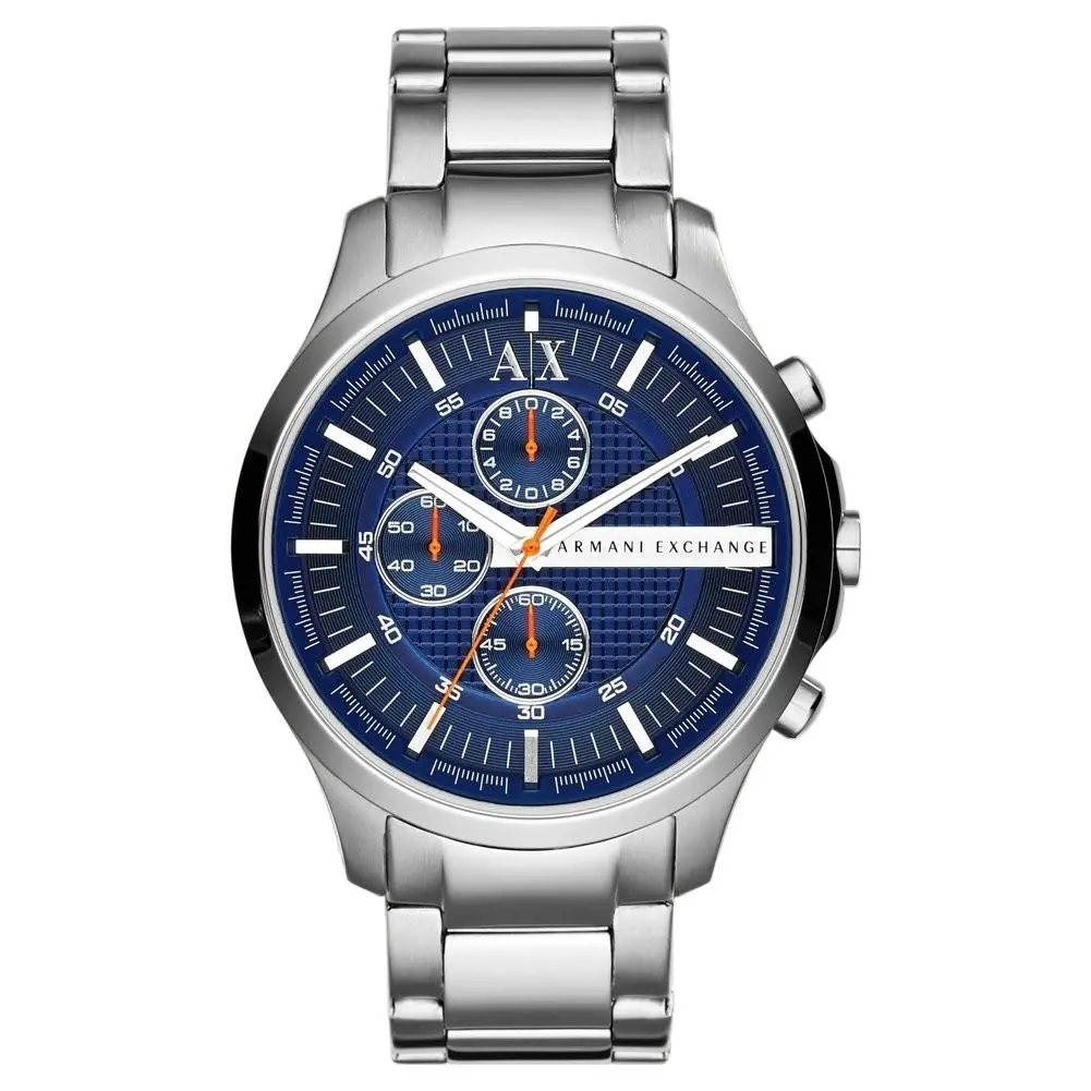A X Armani Exchange Men`s Chronograph Steel Watch Color: Silver/blue AX2155