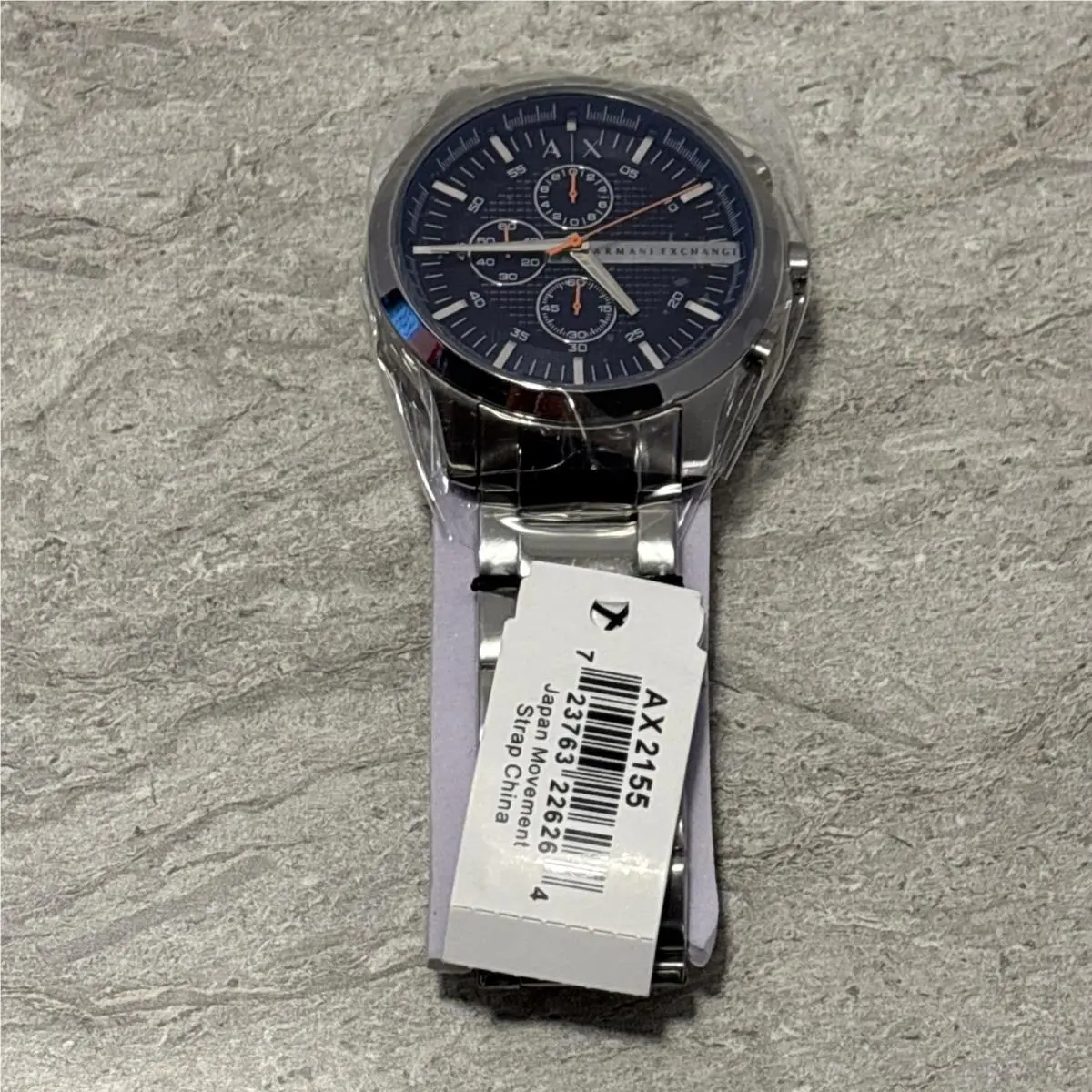 AX Armani Exchange Mens Chronograph Stainless Watch Color Silver/blue AX2155