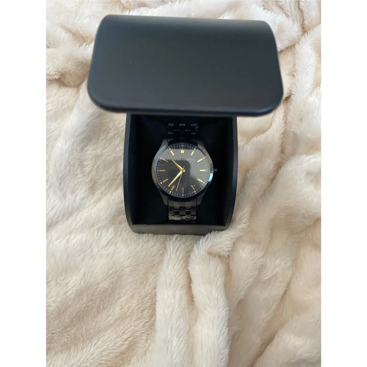 Mens Wristwatch Armani Exchange Hampton AX2144 Stainless Steel Black See Pic
