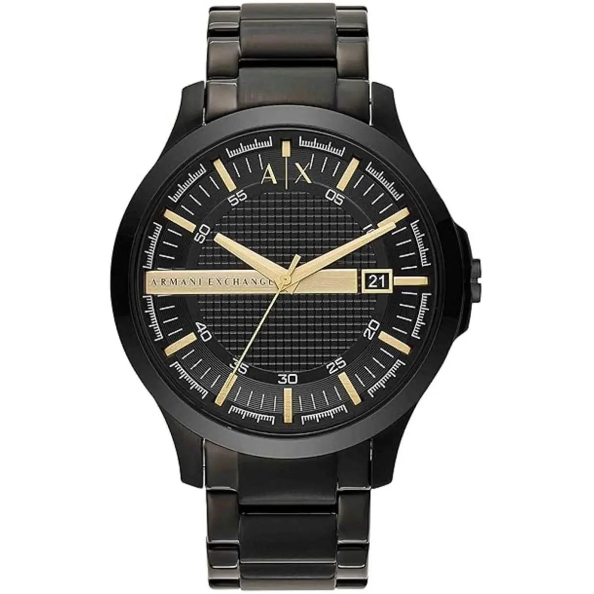 Armani Exchange Men`s Watch Hampton Quartz Black Stainless Steel Bracelet AX2413