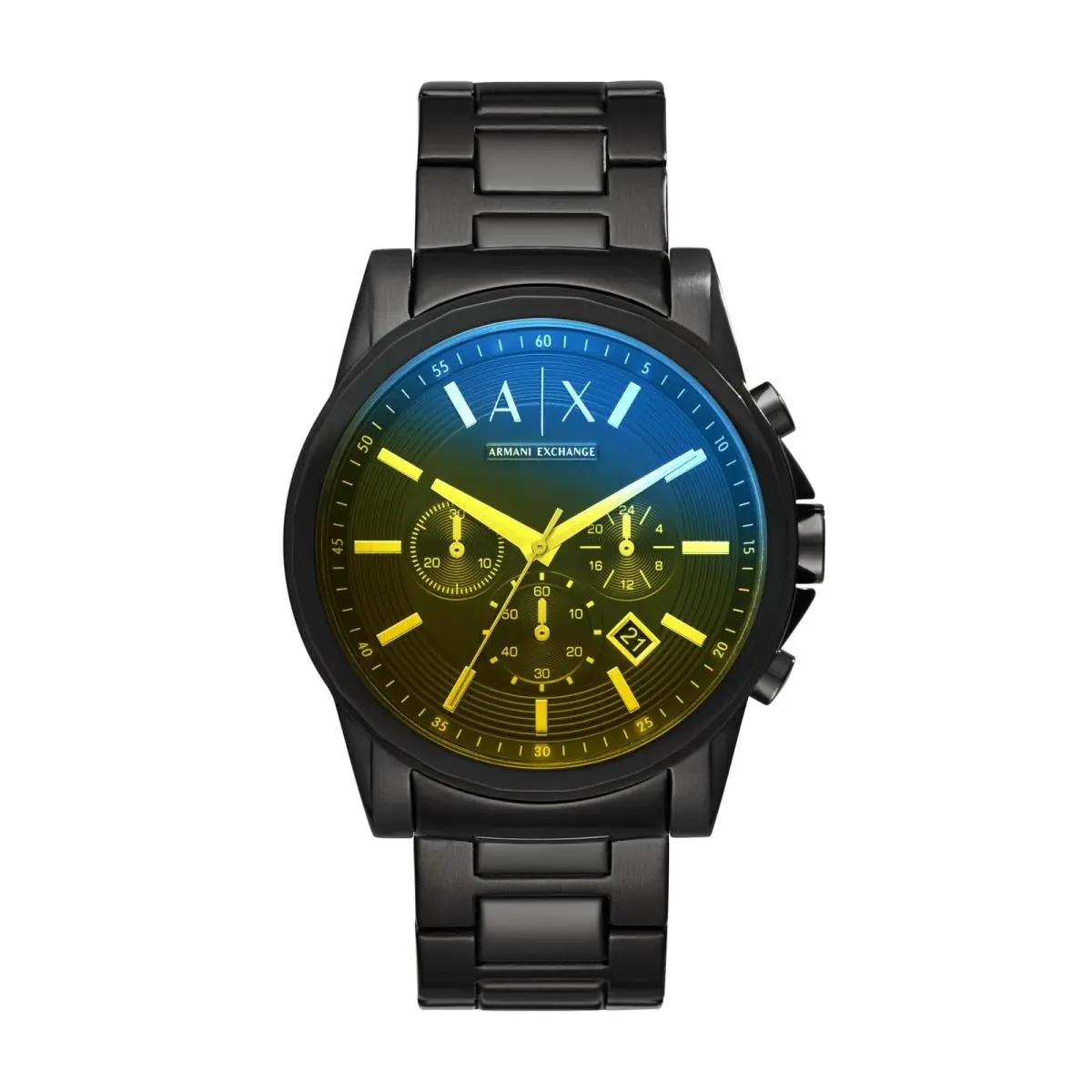A｜x Men`s Chronograph Stainless Steel Watch Black/iridescent by Armani Exchange