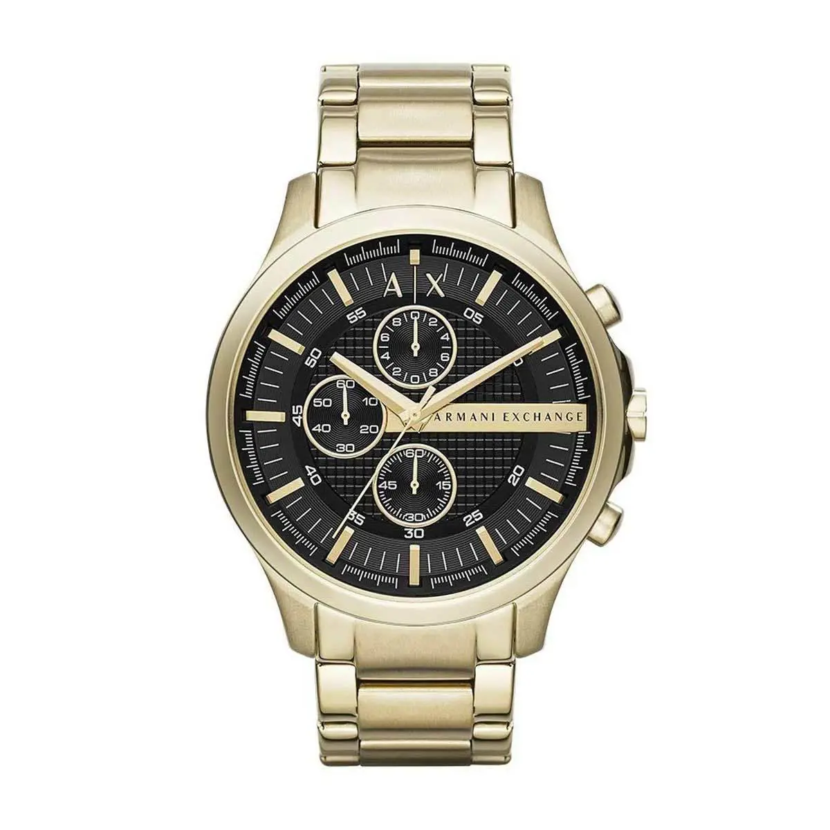 Black Dial Chronograph Gold-plated Unisex Watch AX2137 by Armani Exchange