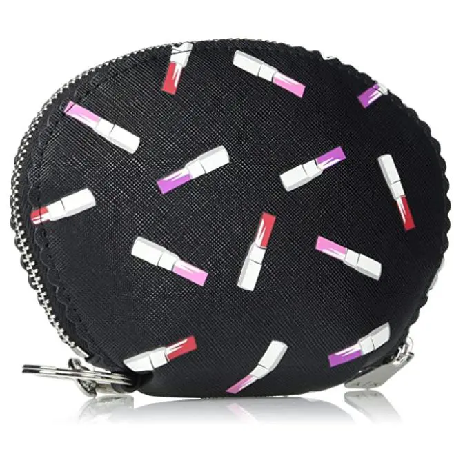 A X Armani Exchange Graphic Coin Holder Black W/lipstick
