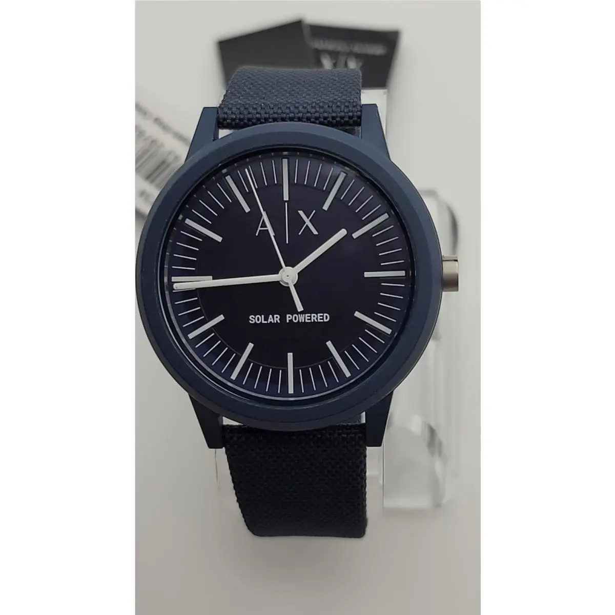 Armani Exchange Watch Solar-powered Dark Blue Fabric AX2734 Closeout