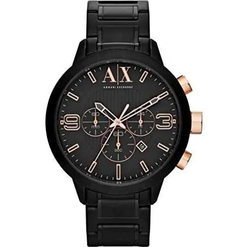 AX1350 Chronograph Black Dial Black Ion-plated Men`s Watch by Armani Exchange