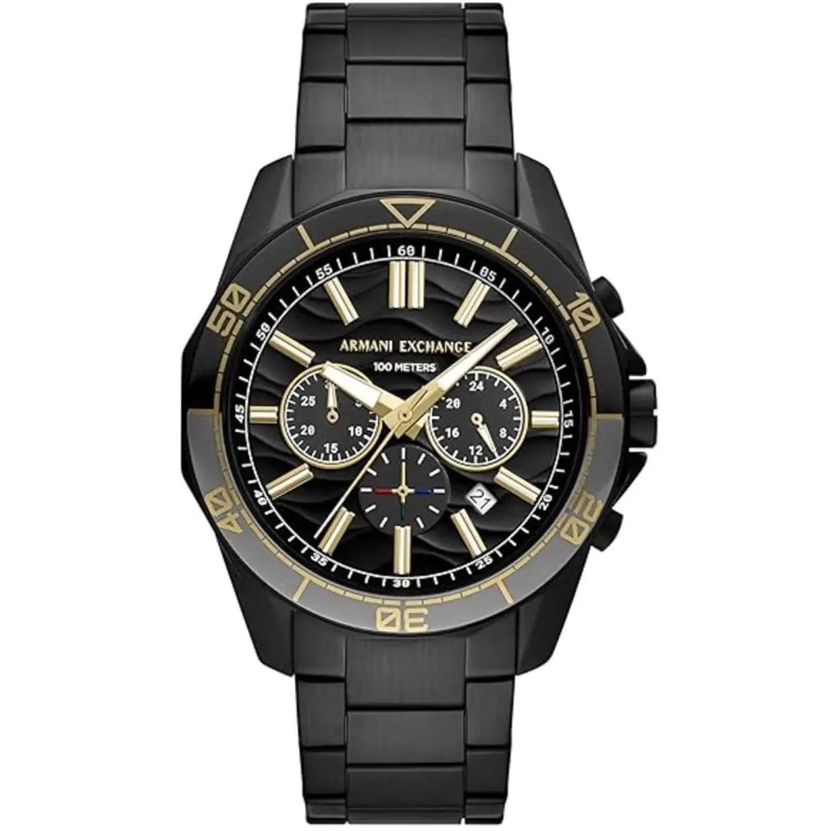 Armani Exchange Men`s Watch Chronograph Black Stainless Steel Bracelet AX1963