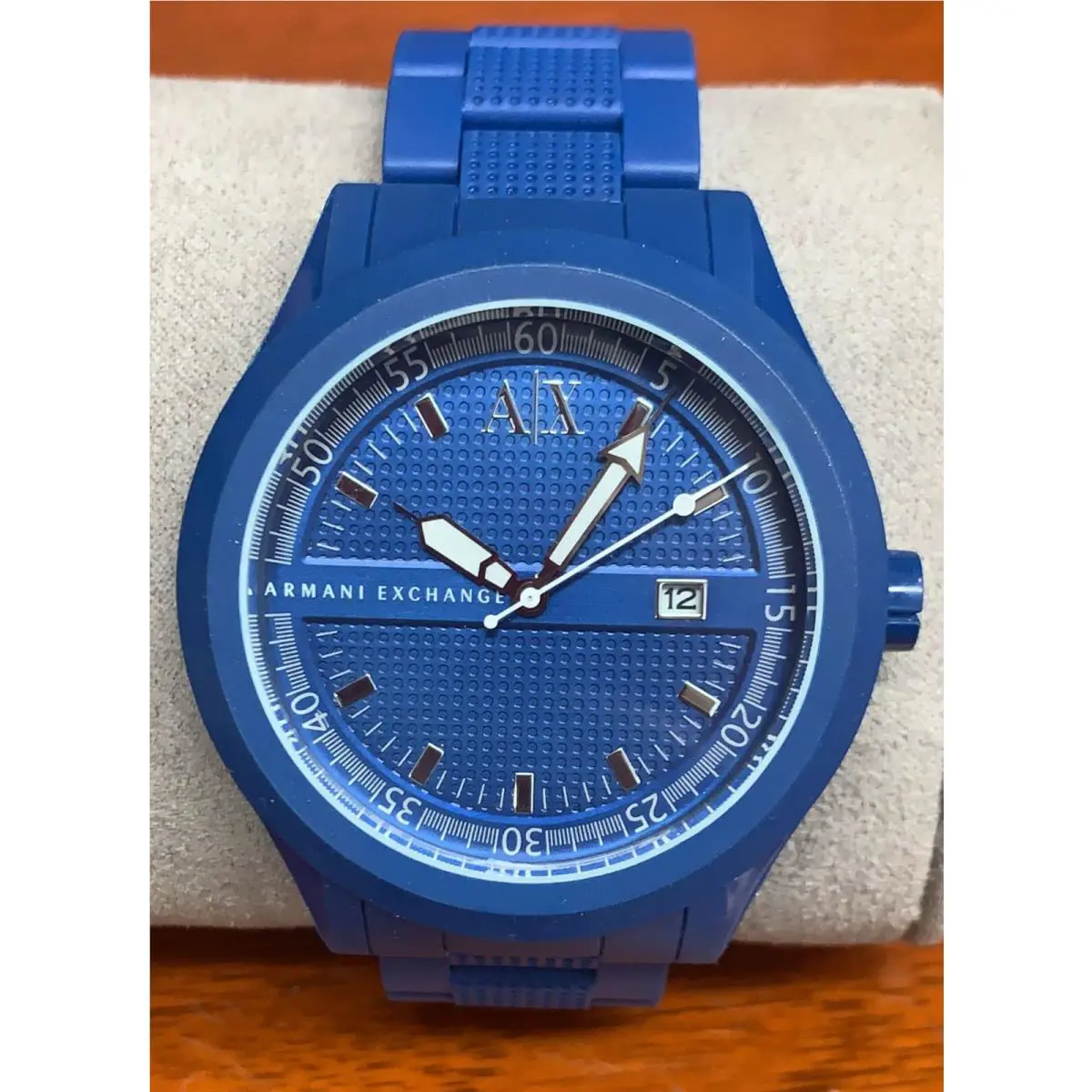Armani Exchange Blue Rubber Sport Blue Dial Men`s Watch AX1126