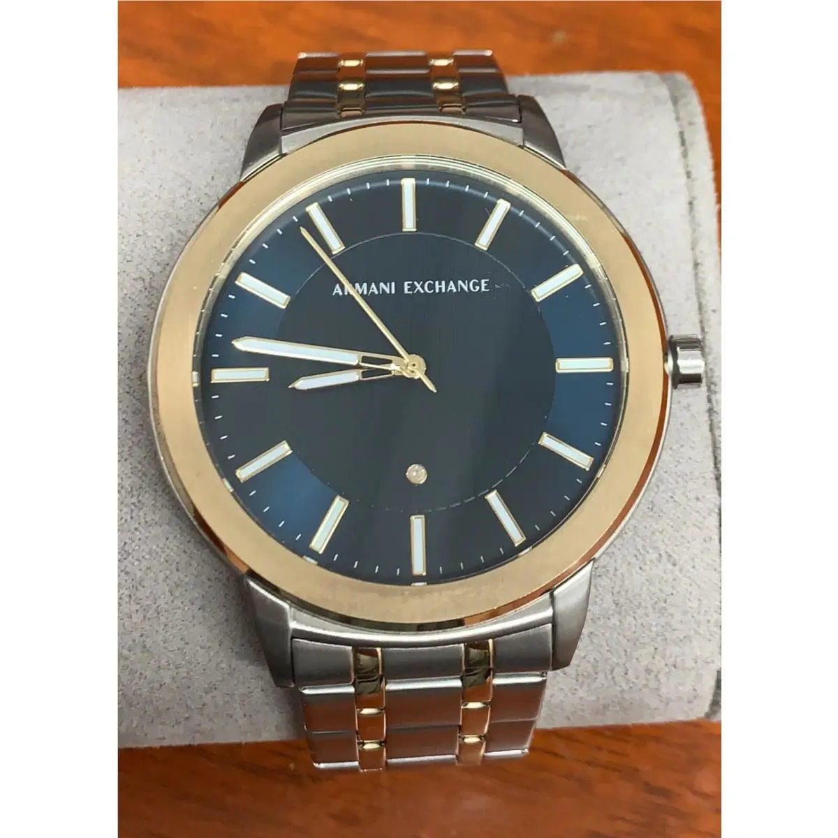 Armani Exchange AX1466 Maddox Blue Dial Two Tone Stainless Steel Men`s Watch