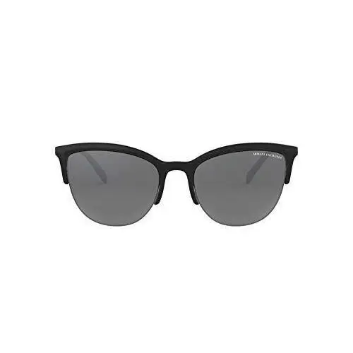 A X Armani Exchange Women`s AX4083S Round Sunglasses Black/light Grey Mirror Bl
