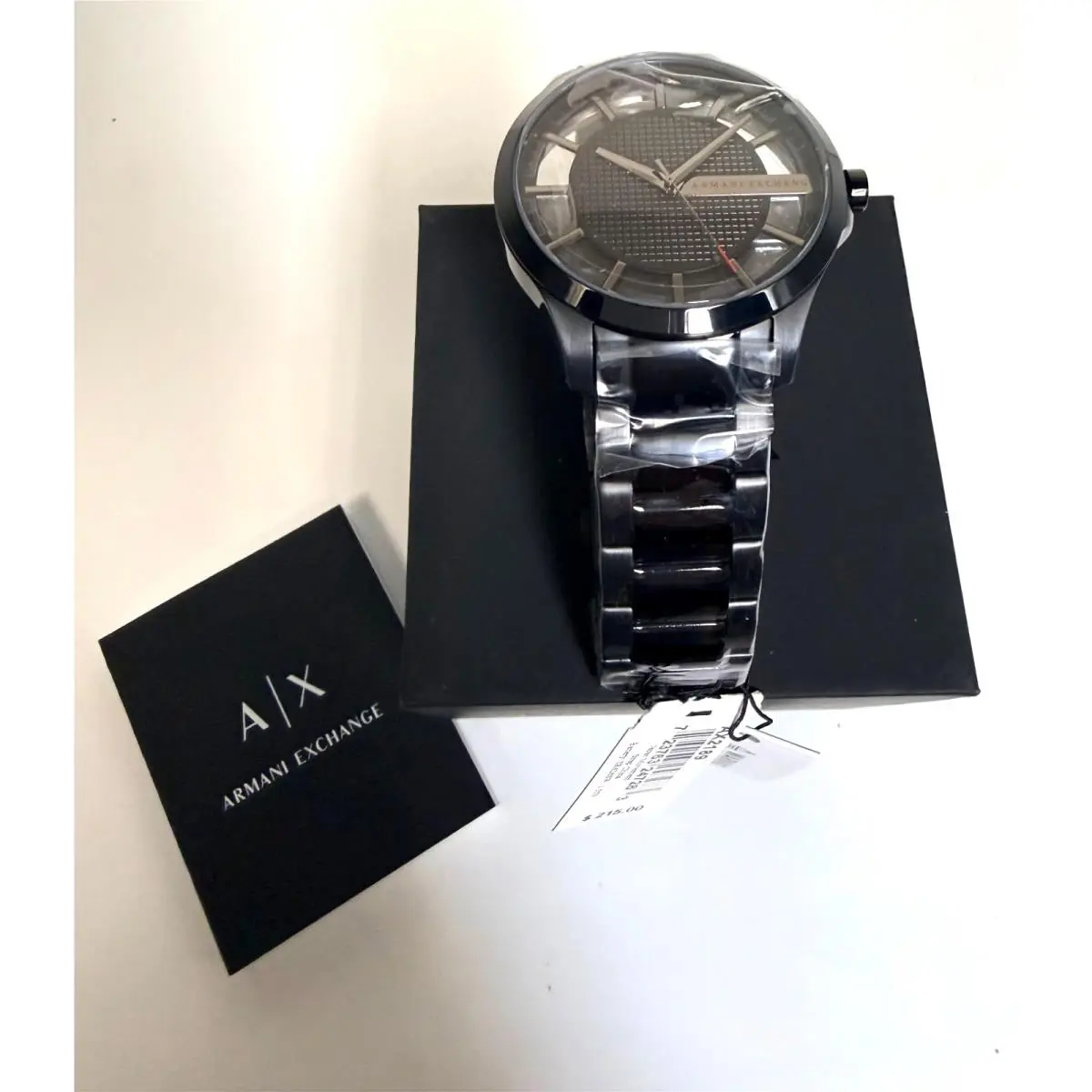 46mm Men`s 3-Hand Black Stainless Steel Watch AX2189 by Armani Exchange