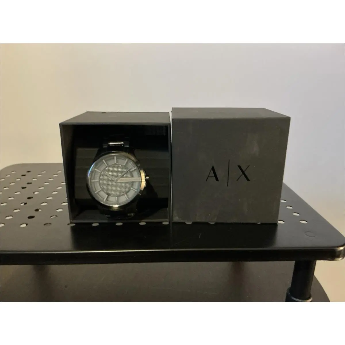 Armani Exchange 46mm Men`s 3-Hand Black Stainless Steel Watch AX2189