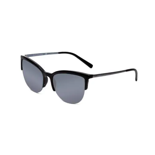 Armani Exchange AX4083S Lady Round Semi-rimless Sunglasses Black/smoke Grey 54mm