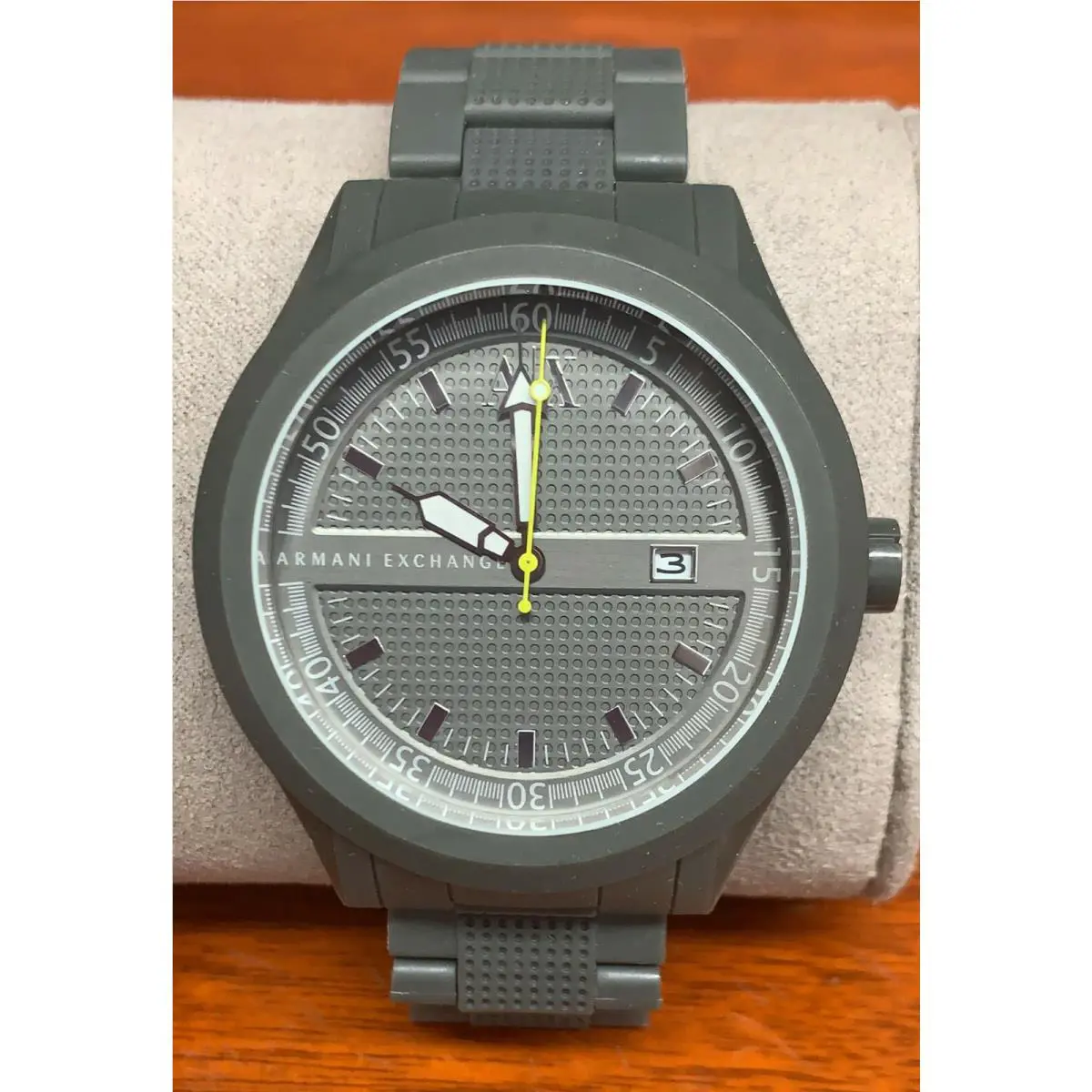 Armani Exchange Grey Rubber Sport Grey Dial Men`s Watch AX1104