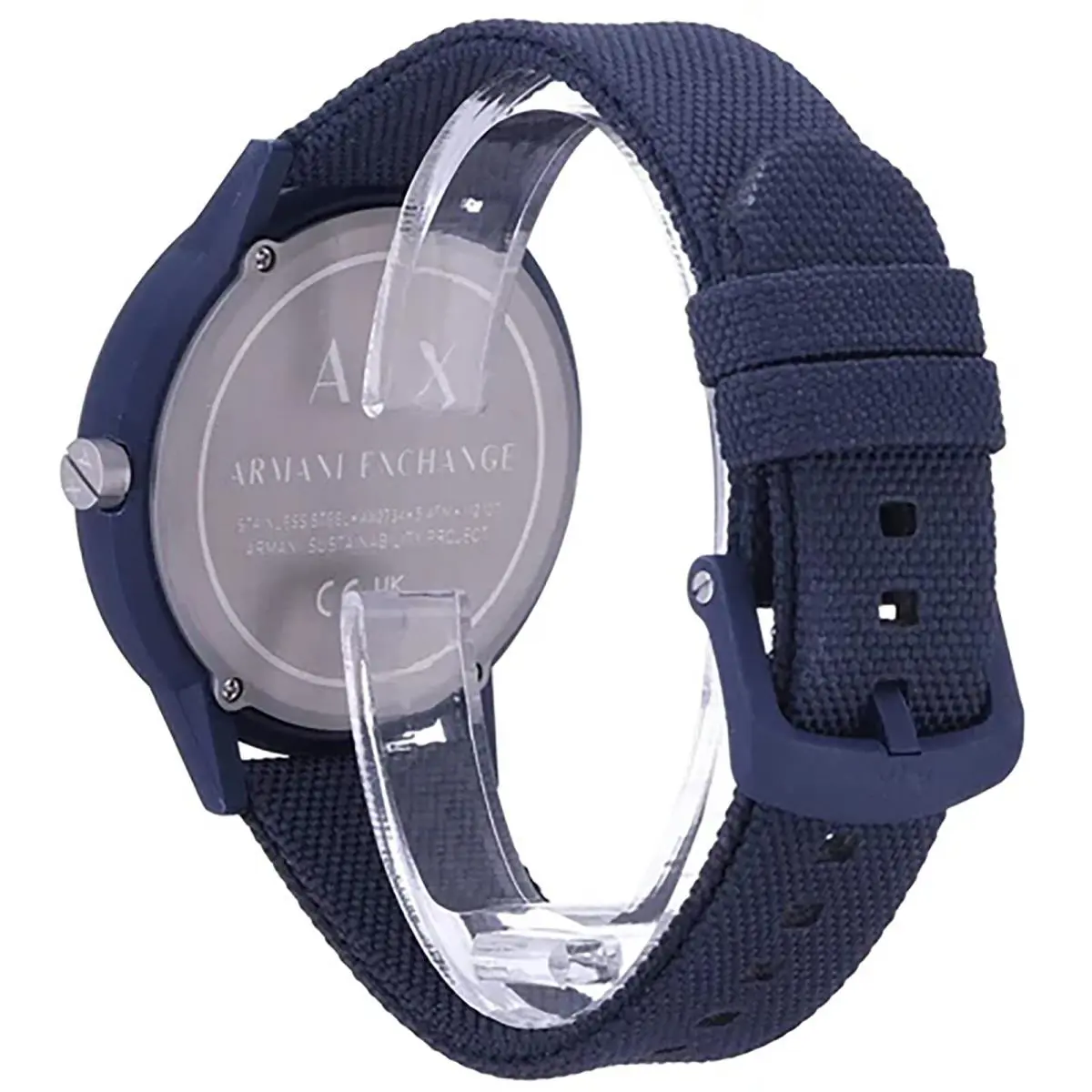 Armani Exchange AX2734 Men Dress Solar Strap Blue-tone Blue Dial 50m WR