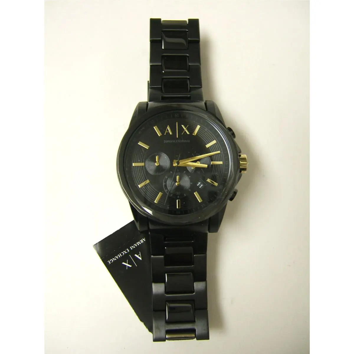M Armani Exchange Banks Black Ion Plated Chronograph Watch AX2094