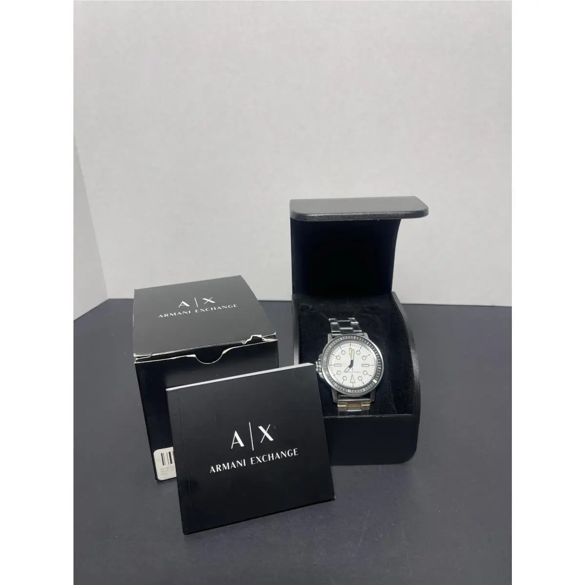 Armani Exchange AX1853 Men`s White Dial Stainless Steel Watch Quartz