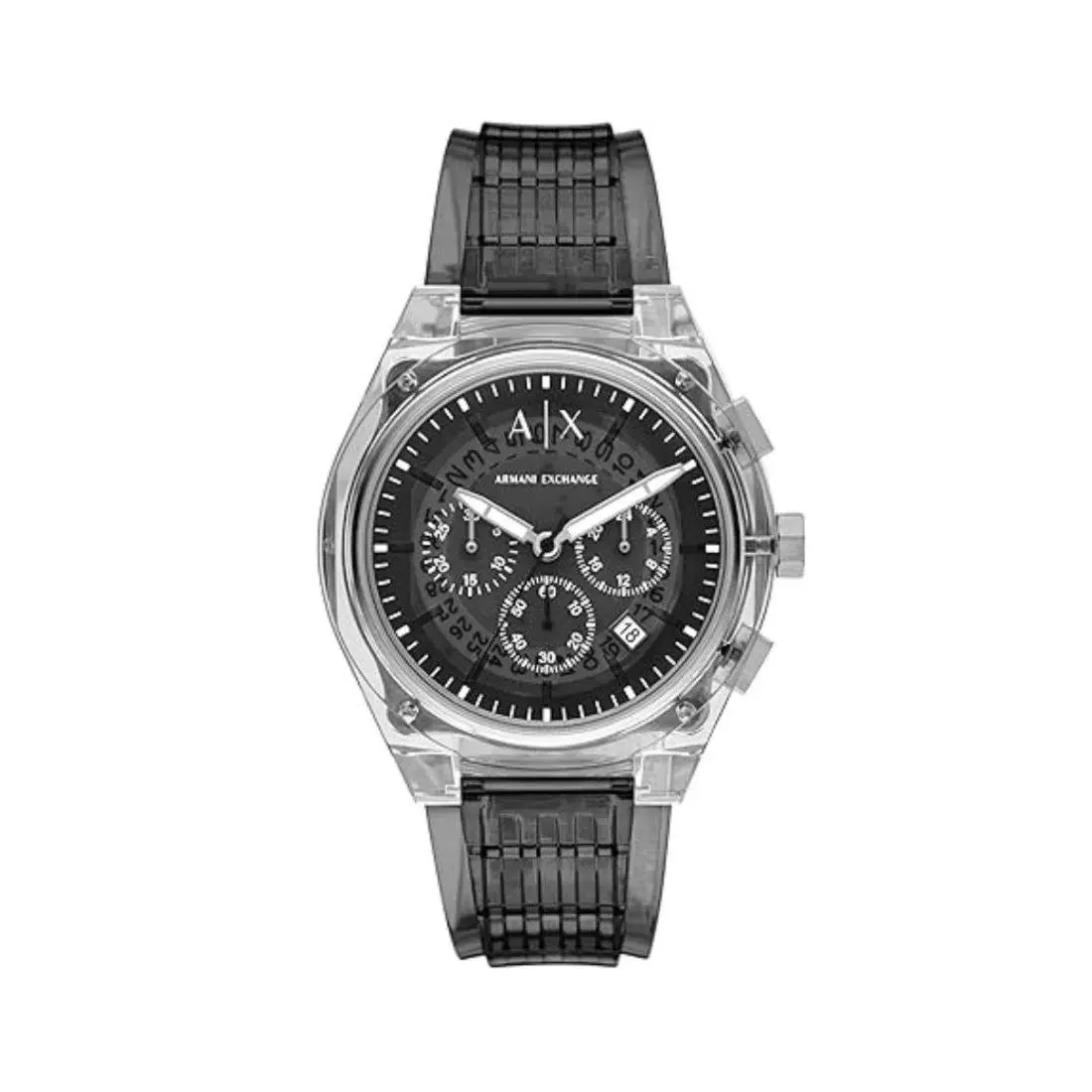 Armani Exchange Rafael Men`s Quartz Chronograph Grey Strap Watch - AX4167