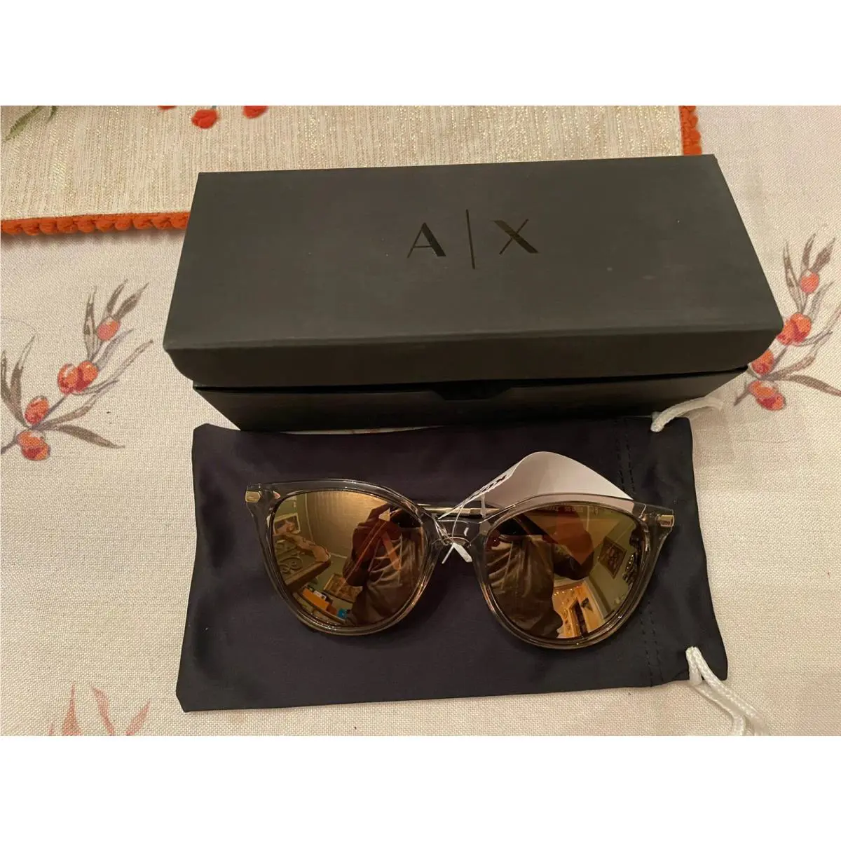 Armani Women`s Exchange AX4107S Cat Eye Mirrored Sunglasses
