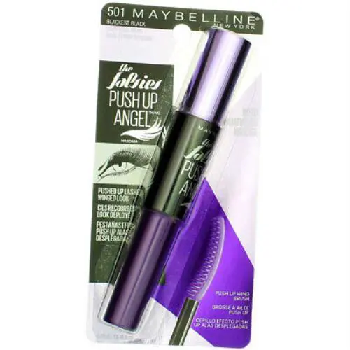 4 Pack Maybelline The Falsies Push Up Angel Washable Mascara Blackest Black