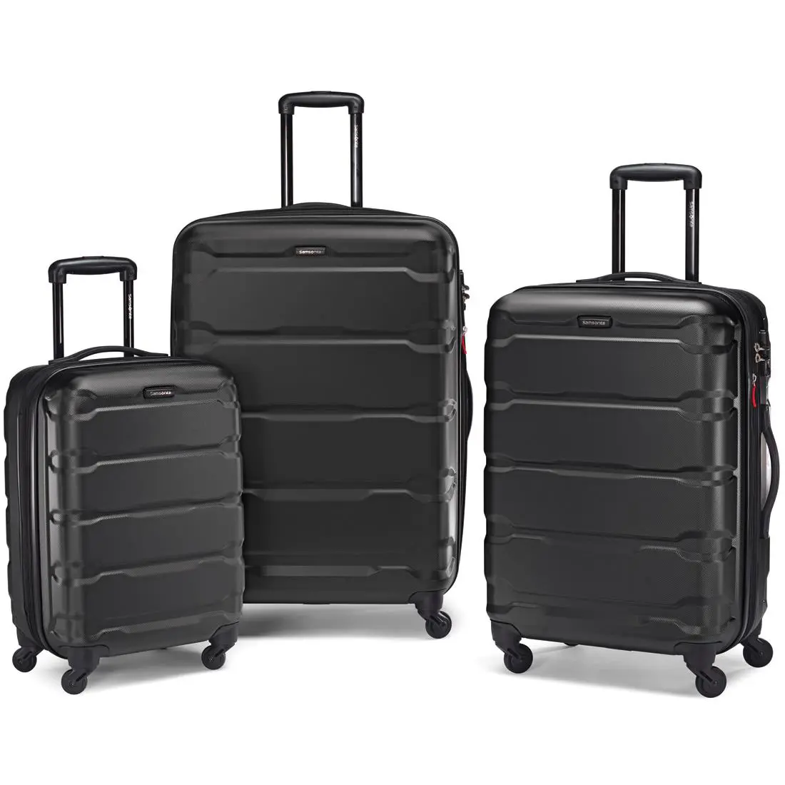 Omni 3 Piece Hardside Luggage Nested Spinner Suitcase Set 20 /24 /28 Black -68311-1041 by Samsonite