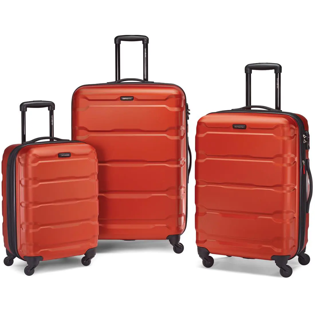 Omni 3 Piece Hardside Luggage Nested Spinner Suitcase Set 20 /24 /28 Burnt Orange (68311-1156) by Samsonite