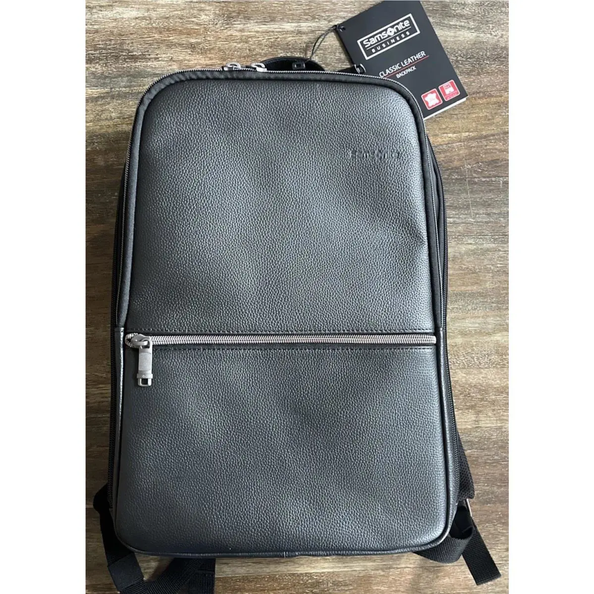 Samsonite Business Classic Leather Backpack Black 15.6 Laptop 126037-1041