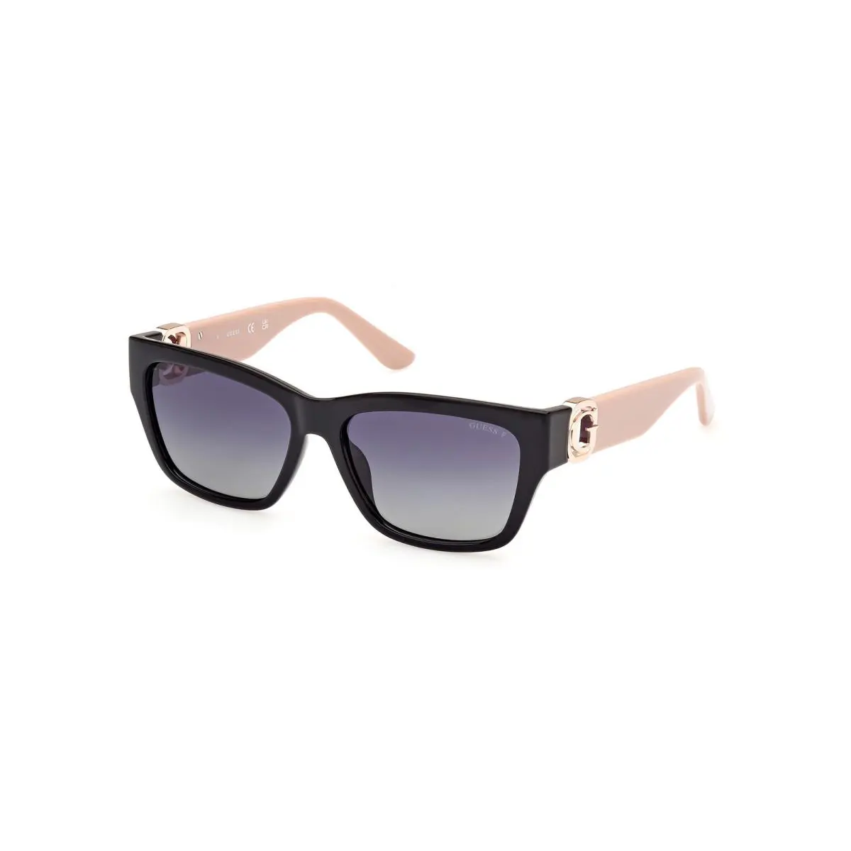 Guess GU 105 GU00105 Shiny Black Shiny Beige 05D Sunglasses