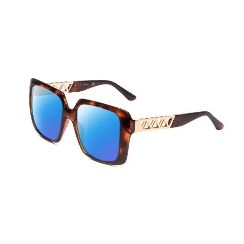 GU7689 Lady Polarize Sunglass Tortoise Havana Brown Gold 55mm Lens Options Blue Mirror Polar by Guess