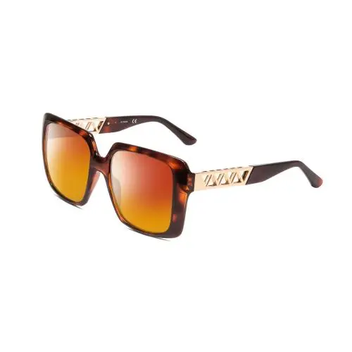 GU7689 Lady Polarize Sunglass Tortoise Havana Brown Gold 55mm Lens Options Red Mirror Polar by Guess