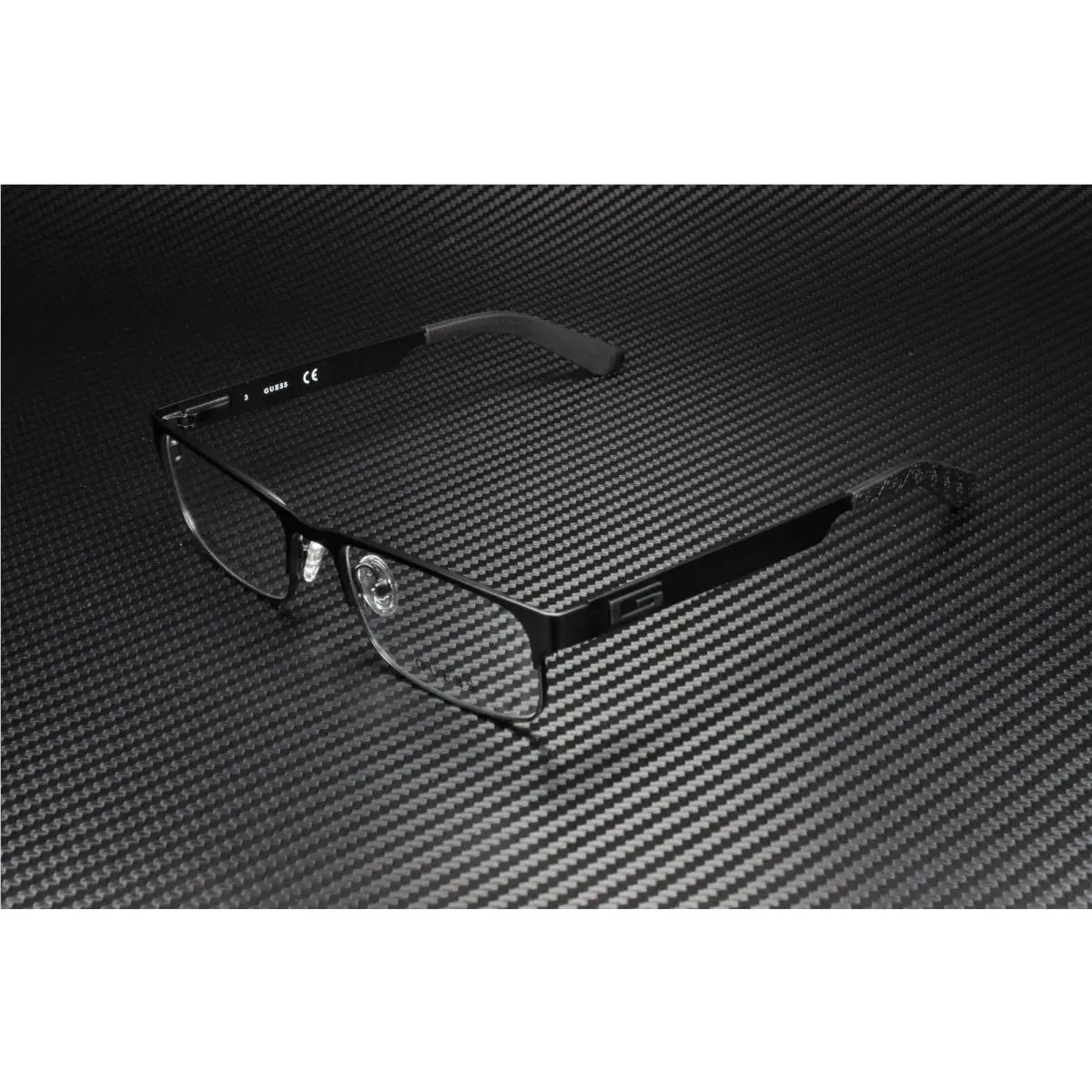 Guess GU1731 D03 Black Clear Lens Metal 53 mm Men`s Eyeglasses